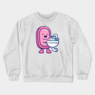 Cute soap washing hand cartoon Crewneck Sweatshirt